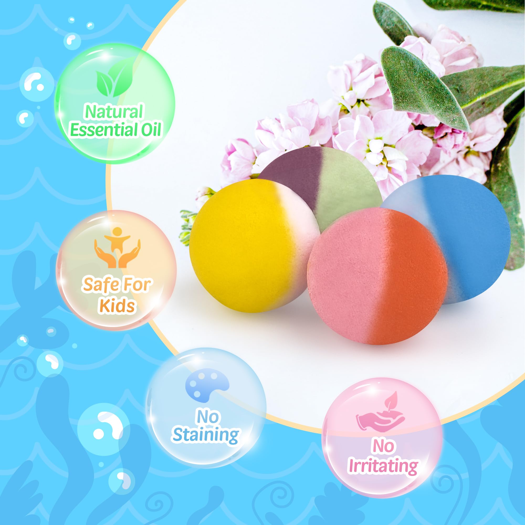 BYGGVIR bomba de baño para niños, colores vivos y aroma verbena