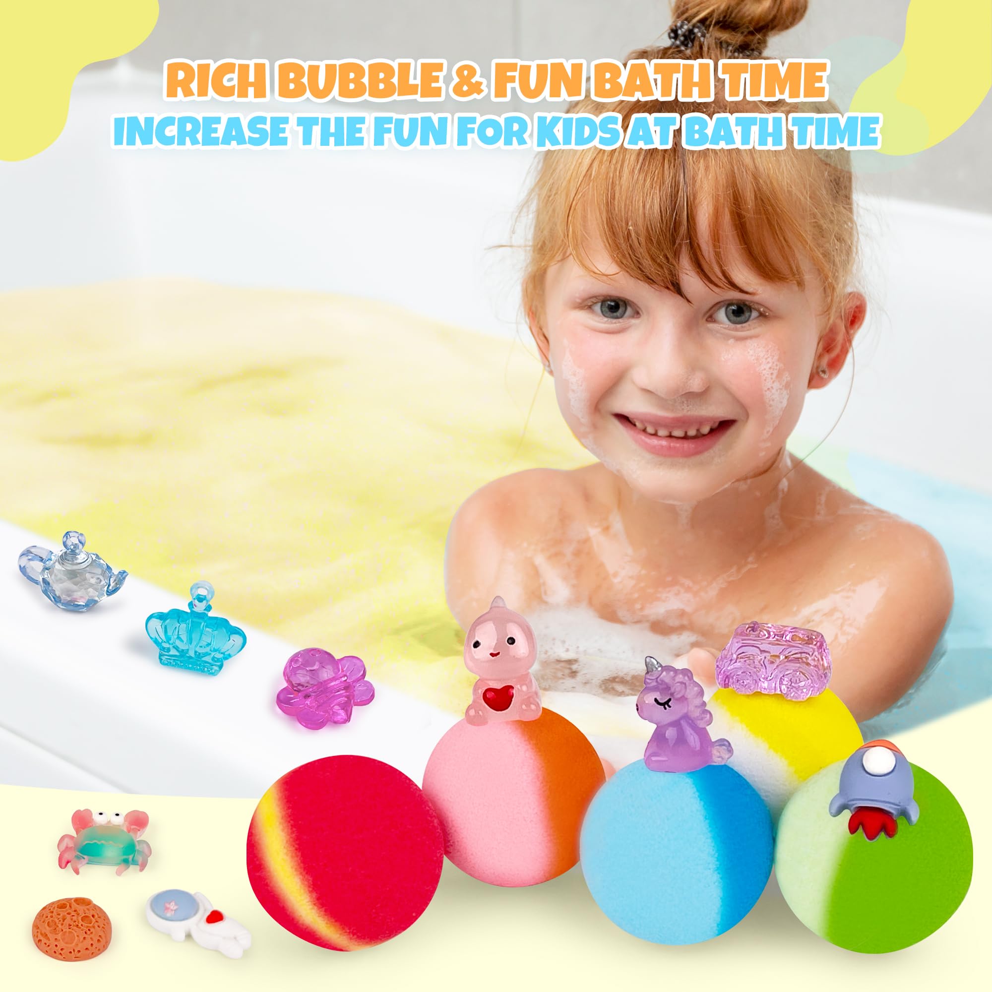 BYGGVIR bomba de baño para niños, burbujas coloridas y aroma eucalipto