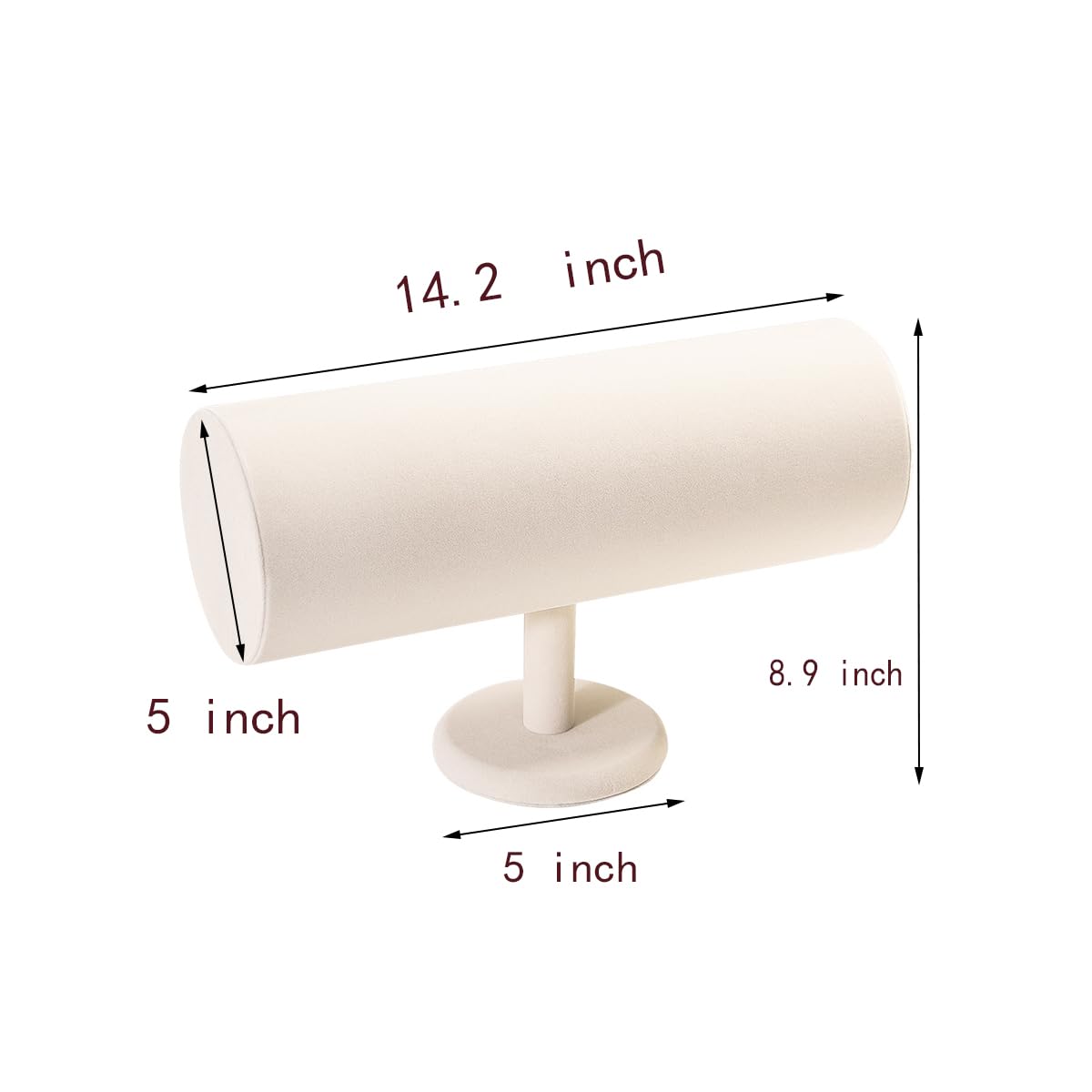 ByKen porta diademas compacto terciopelo beige, solución práctica para el tocador
