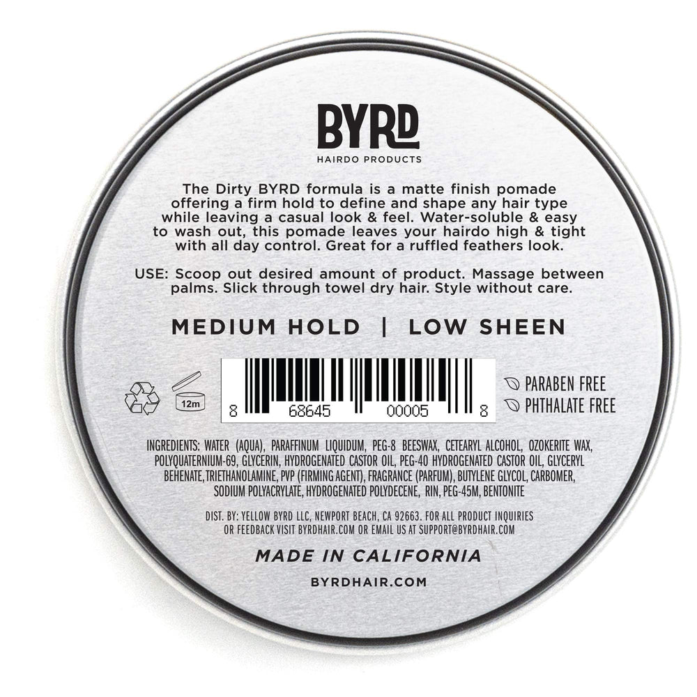 BYRD Pomada Mate, textura cremosa para una aplicación suave y definida.