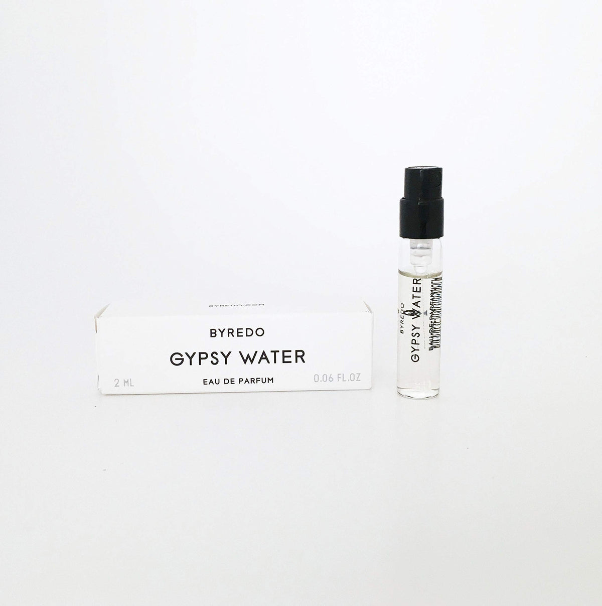 Byredo Gypsy Water, frasco spray muestra, permite probar la fragancia antes de comprar