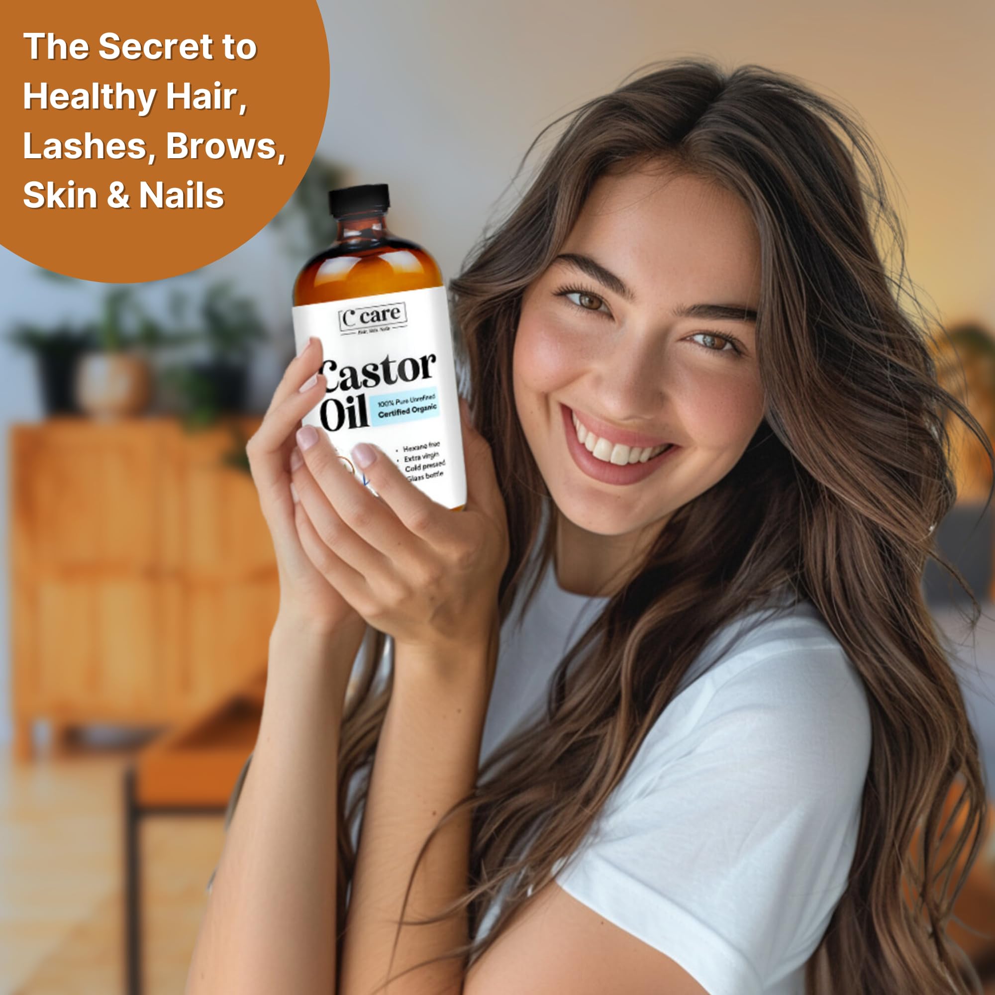 Routine bien-être avec huile de ricin C CARE, massage facial