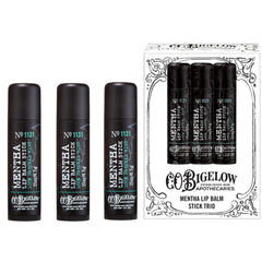 Bálsamo labial Mentha de C.O. Bigelow en pack de tres para hidratación diaria.