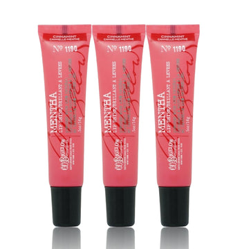 Bálsamo labial C.O. Bigelow cinnamint mentha en tubo, listo para aplicar.