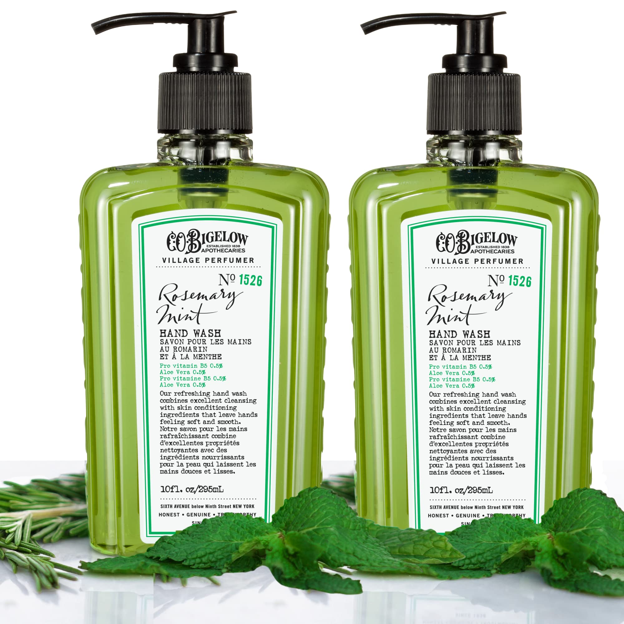 Jabón de manos C.O. Bigelow con aloe vera y B5, hidratación suave.