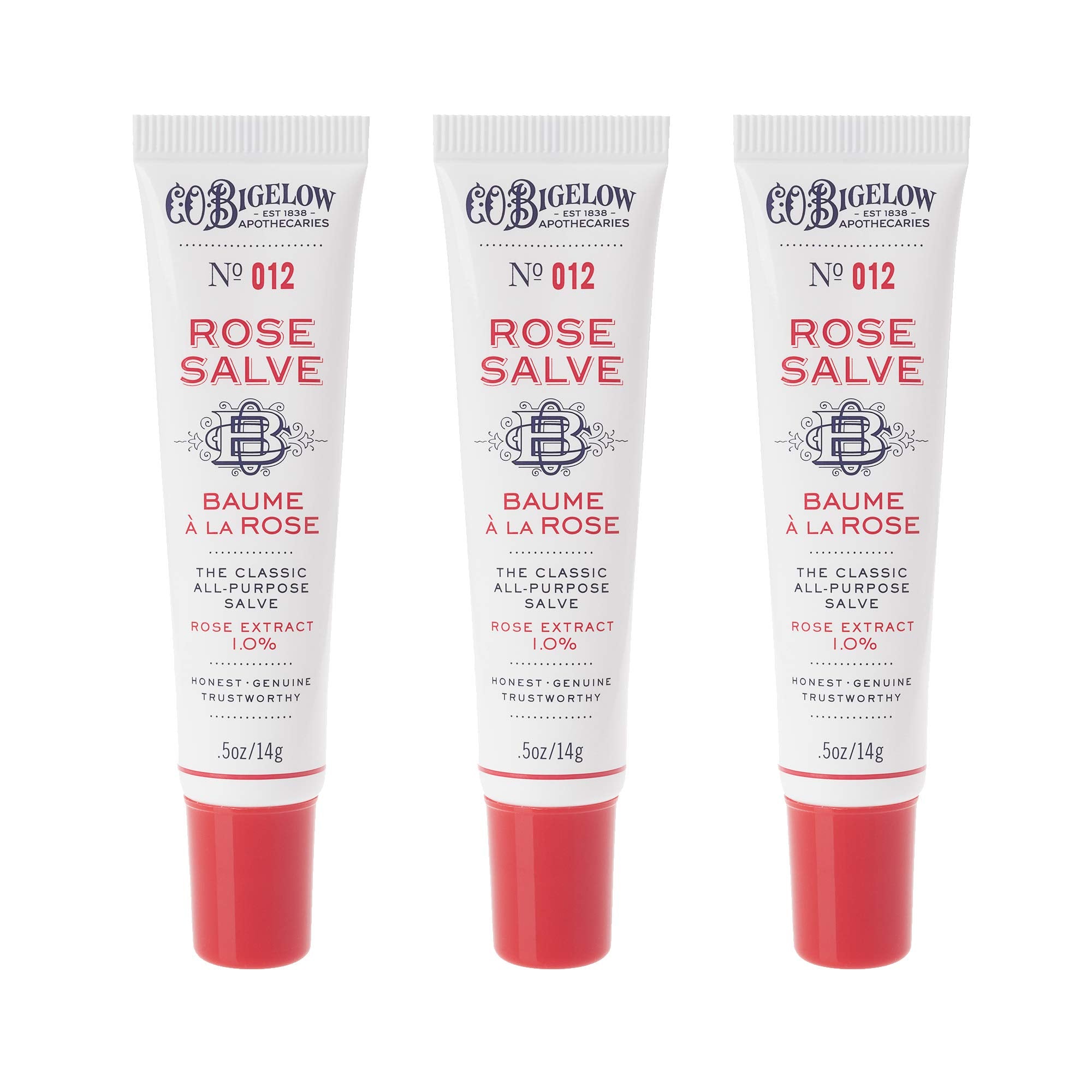 Rose Salve de C. O. Bigelow en bolso para hidratación rápida.