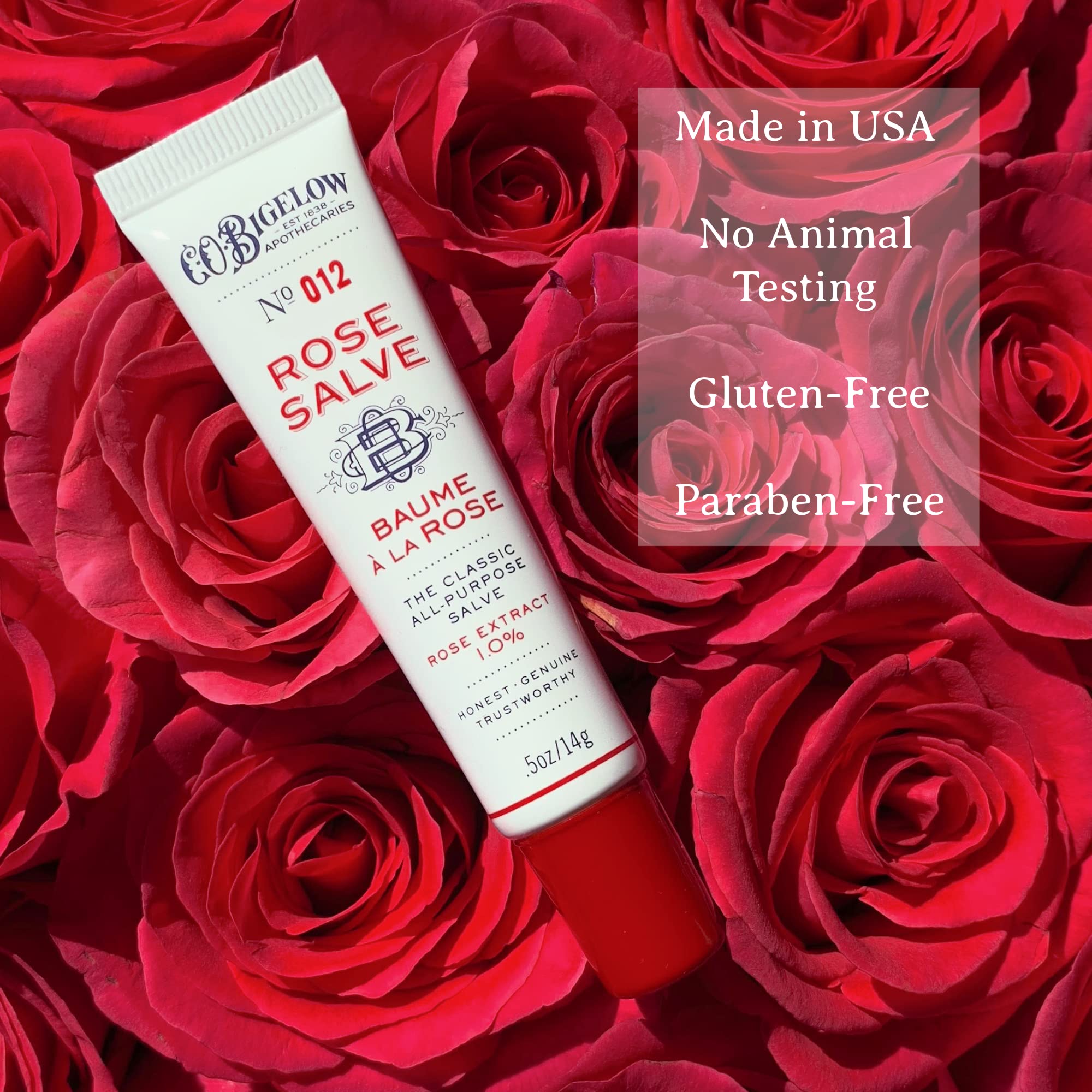 Uso multipropósito de Rose Salve para piel seca y zonas ásperas.