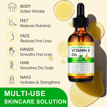 Cacukn Vitamina E, aceite para masaje capilar, hidrata el cuero cabelludo