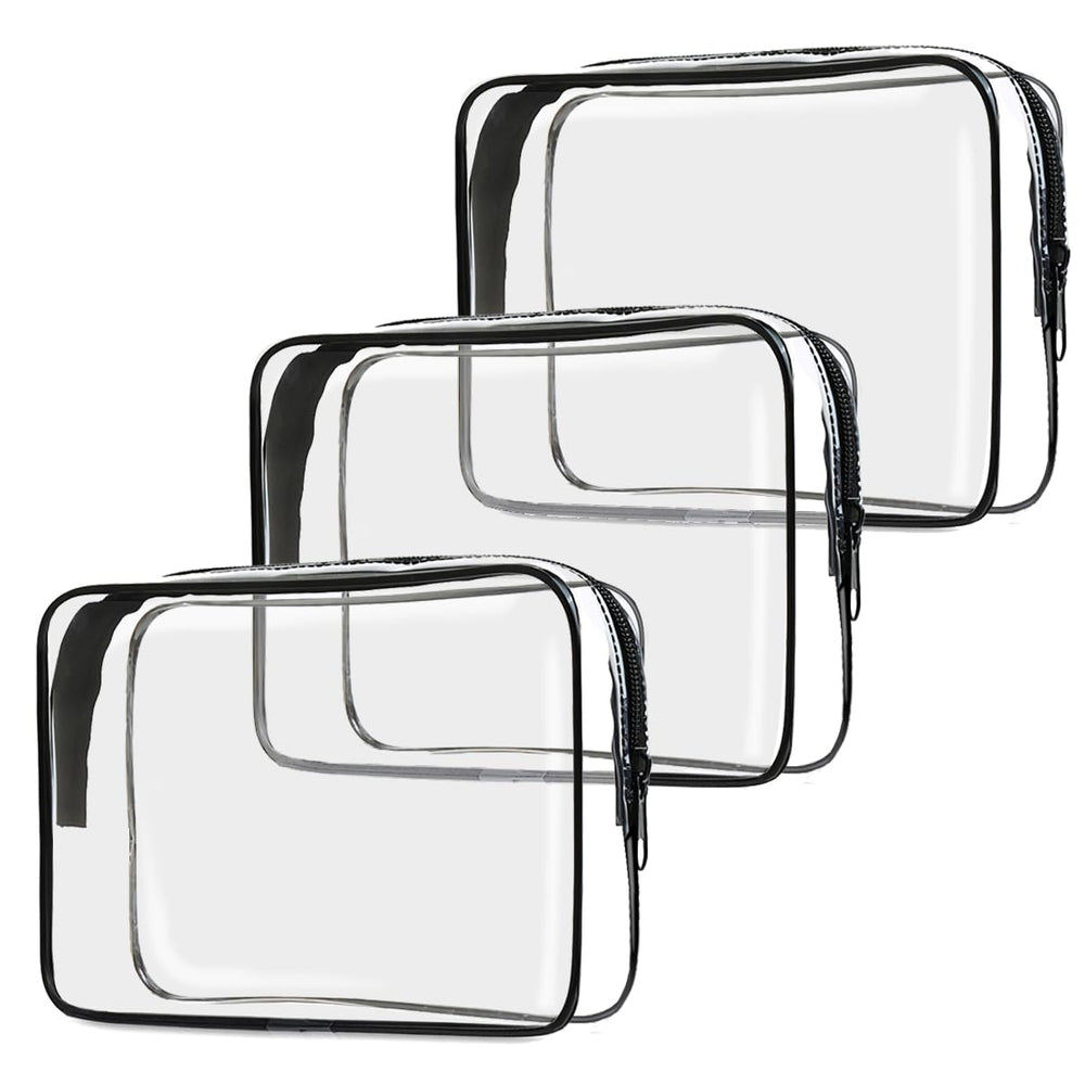 Cadavo bolsas de aseo transparentes 3-pack para ver contenidos al instante.