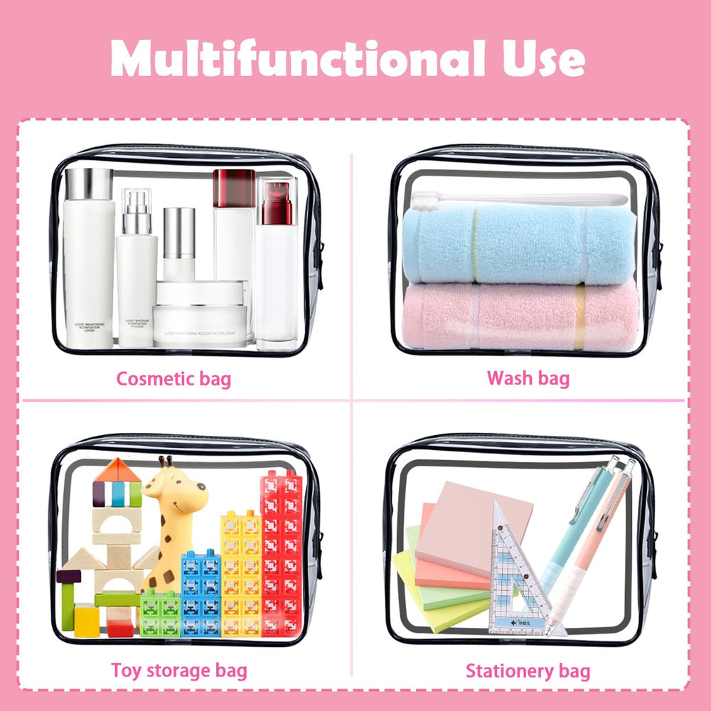 Cadavo bolsa de maquillaje transparente TSA aprobada en viajes sin complicaciones.