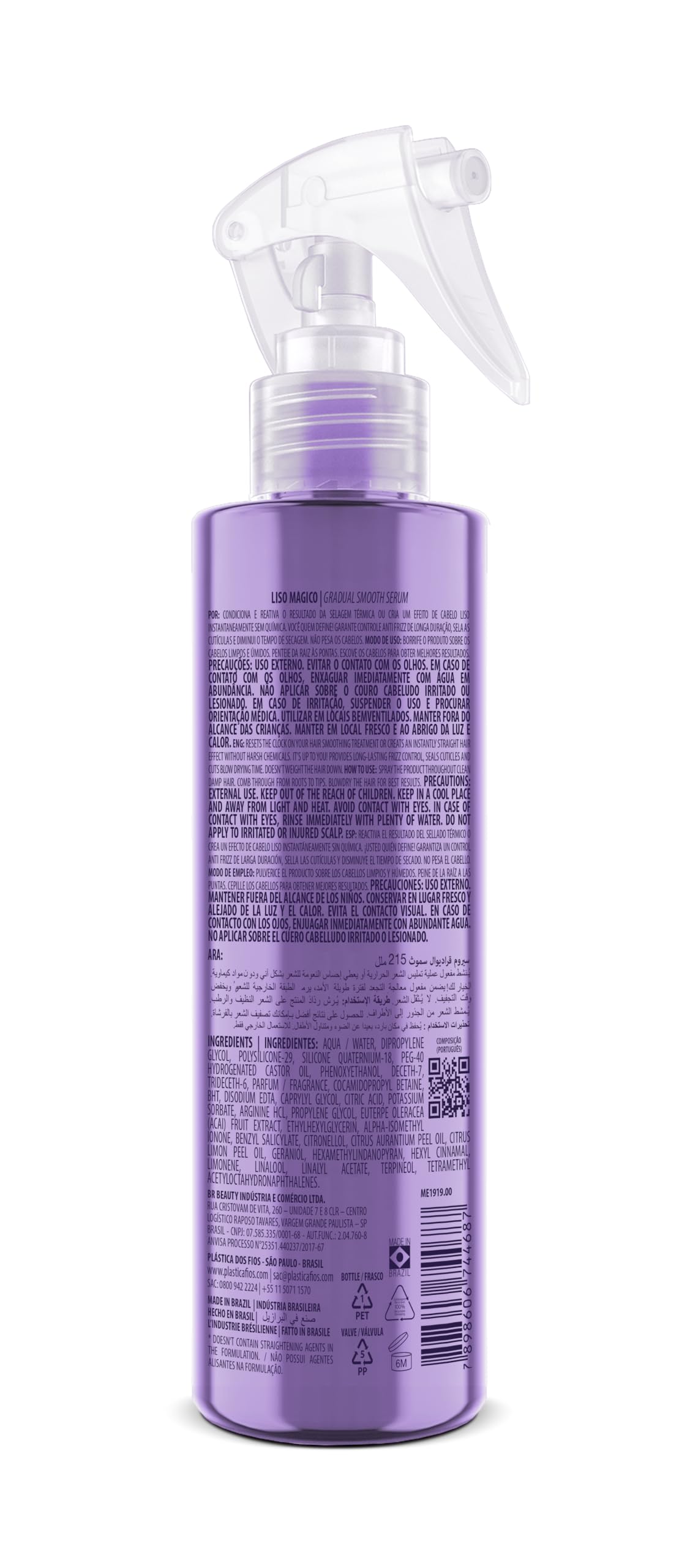 CADIVEU Liso Magico Serum, application rapide sur cheveux mouillés, réduction des frisottis.