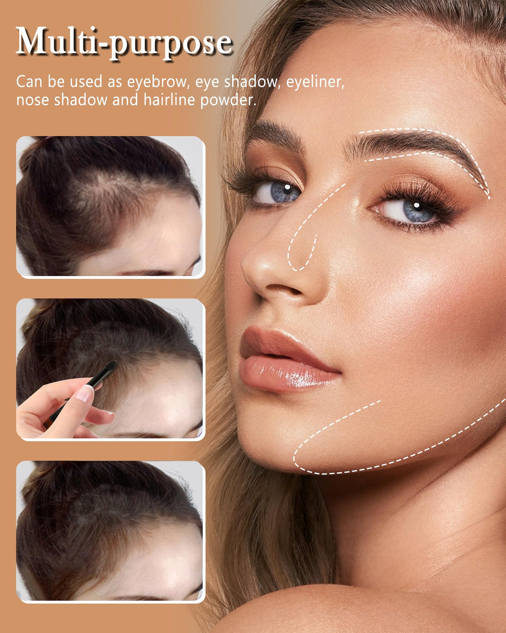 Caedelfly maquillaje-cejas multiusos para cejas y contorno suave.