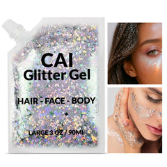 CAI BEAUTY NYC brillo rostro con luna y estrellas, ideal para Halloween
