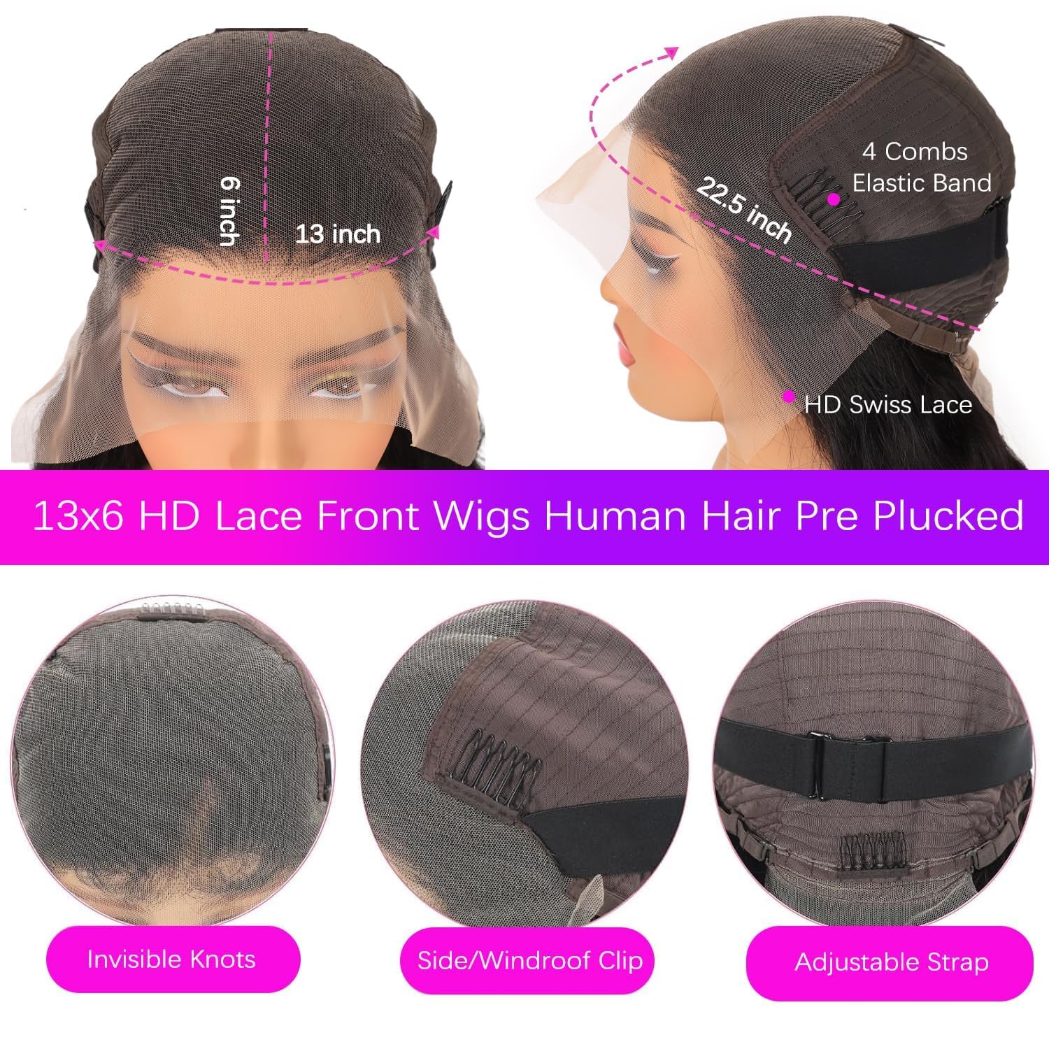 Peluca de cabello humano Caijuxing compatible con teñido y peinado.