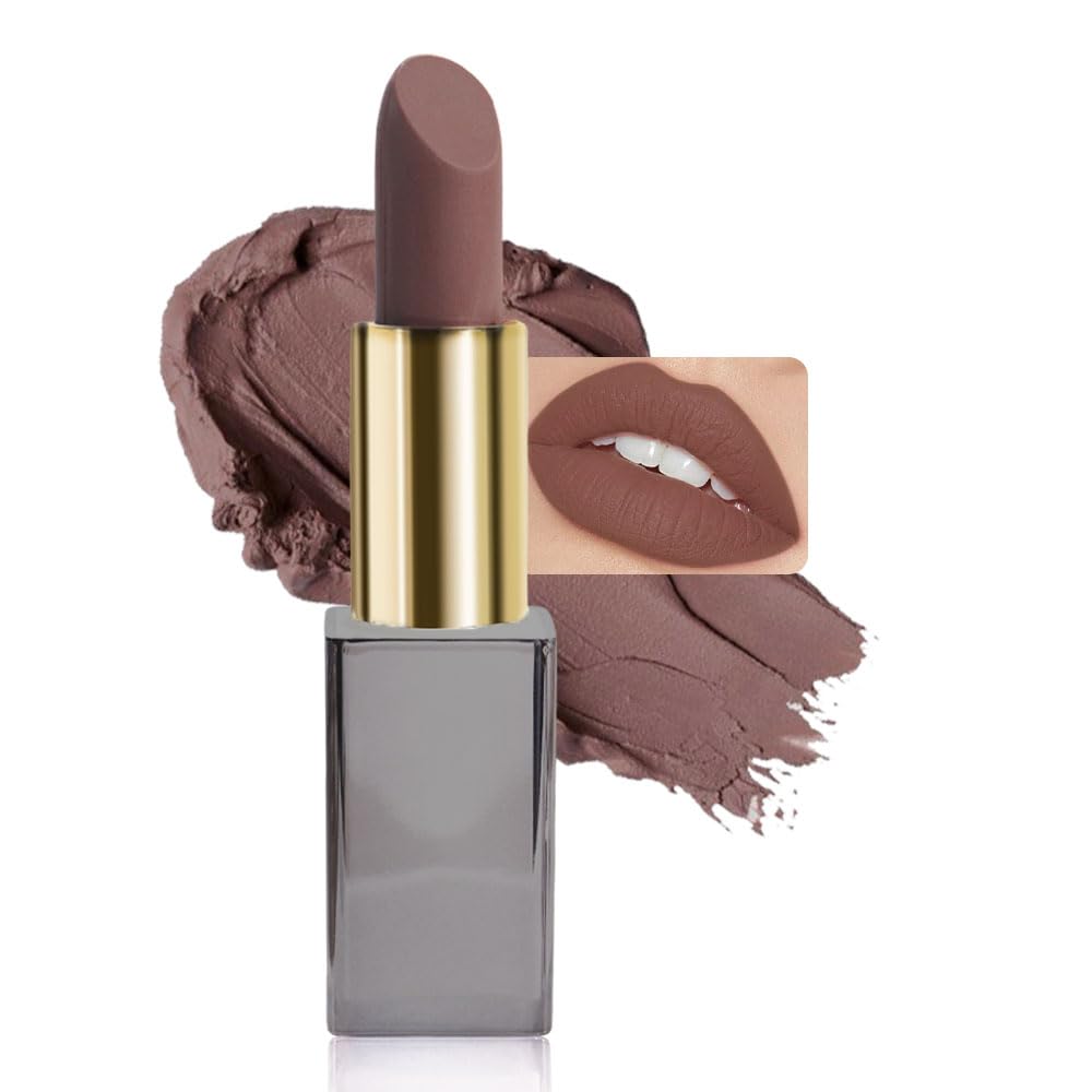 CAKAILA labial mate marrón con acabado velvet y duradero.