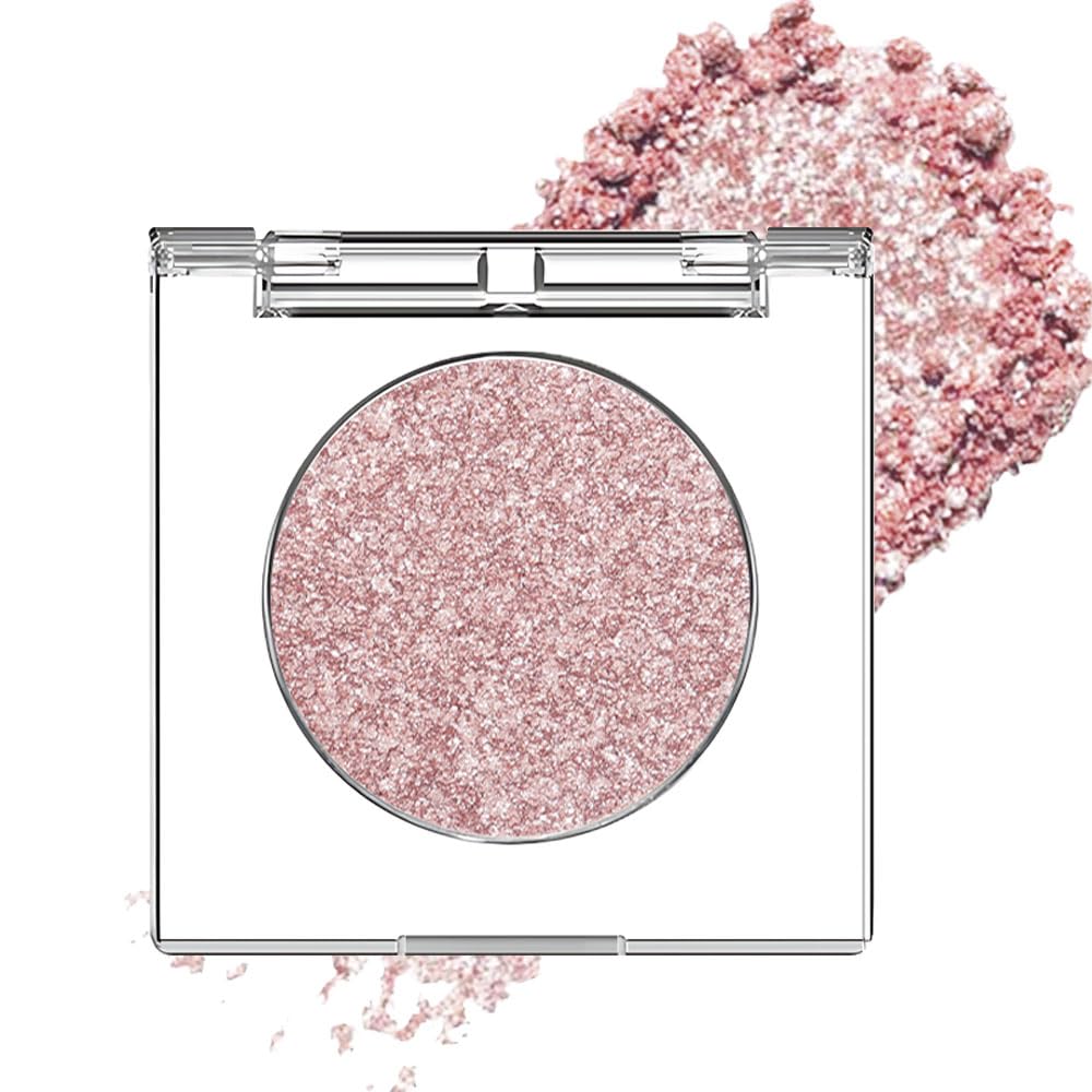 CAKAILA Paleta sombra rosado dorado brillo monocromático, iluminación suave para párpados