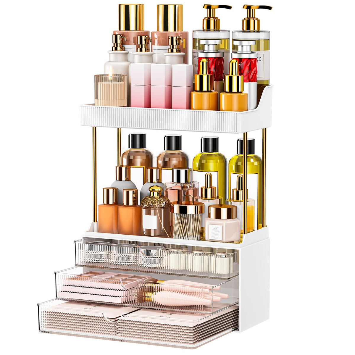 caktraie 5 niveles organizador baño con cajones, ideal para cosméticos.