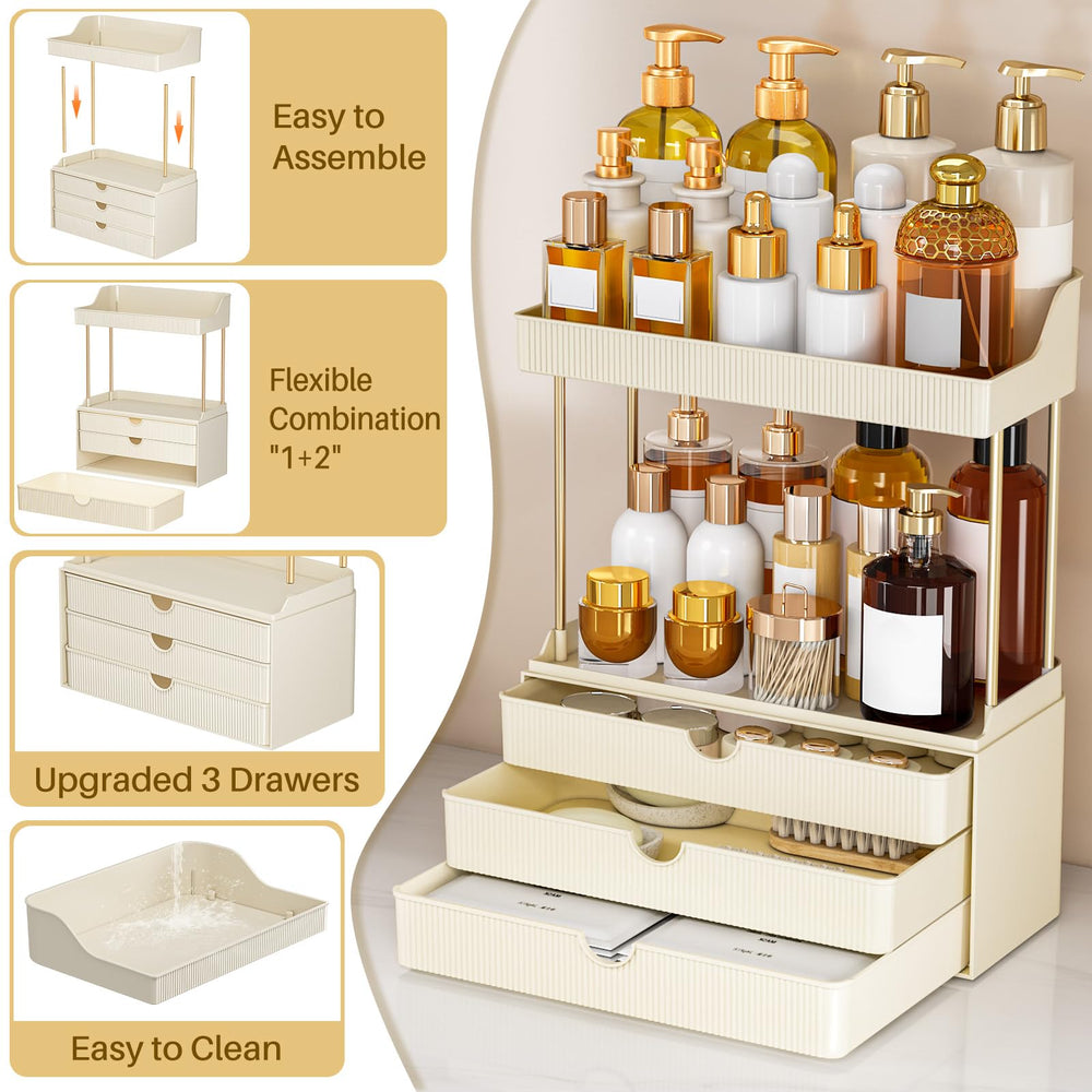 caktraie organizador de baño plástico ámbar, resistente al agua.