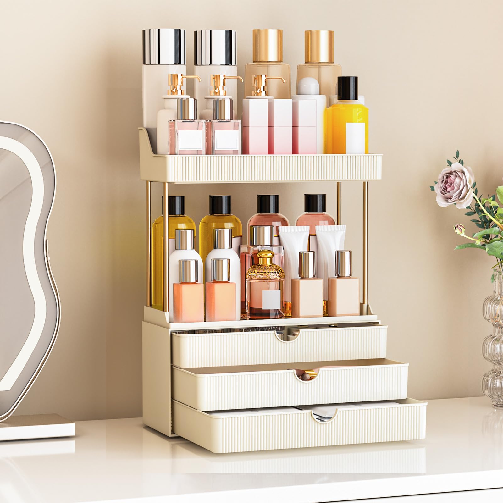 caktraie organizador de baño estante abierto para perfumes y lociones, acceso rápido.