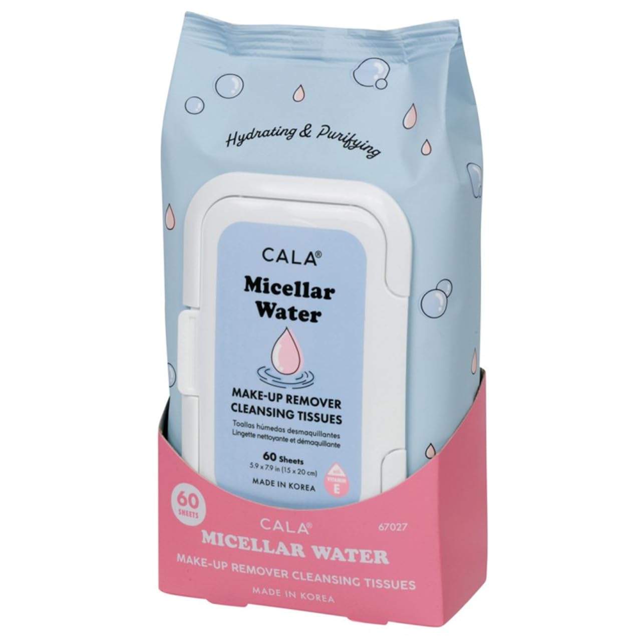 CALA: toallitas desmaquillantes micelares para limpieza suave y eliminar maquillaje resistente al agua