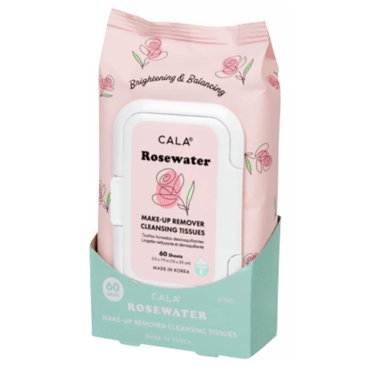 Toallitas desmaquillantes Cala con agua de rosas para desmaquillar y renovar la piel con hidratación