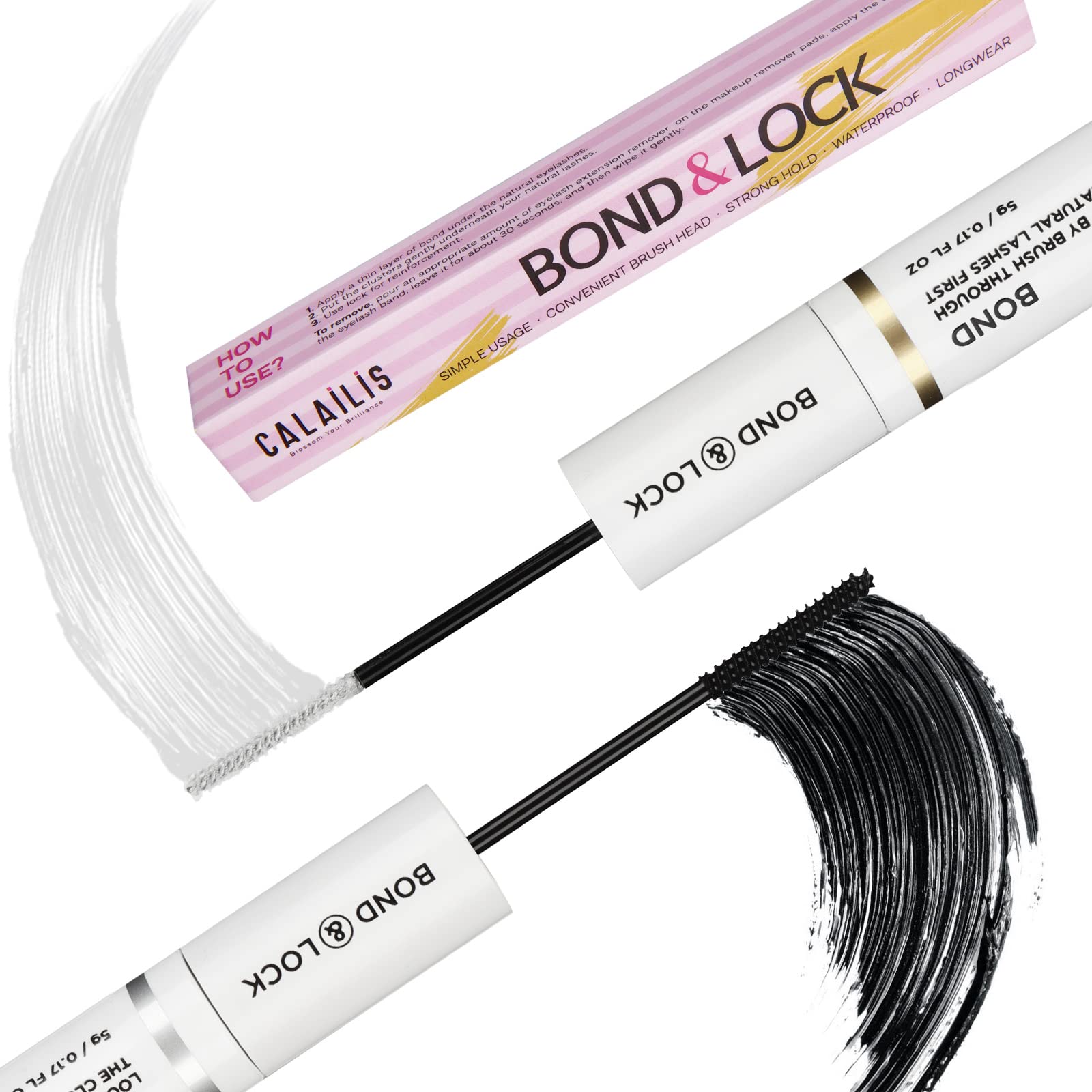CALAILIS Lash Bond y Seal con diseño dual para un look más completo
