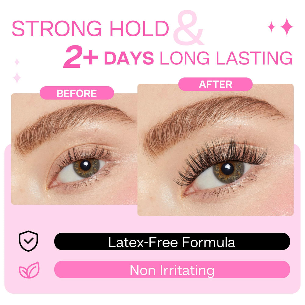 CALAILIS Lash Glue con aplicador mini para un acabado limpio