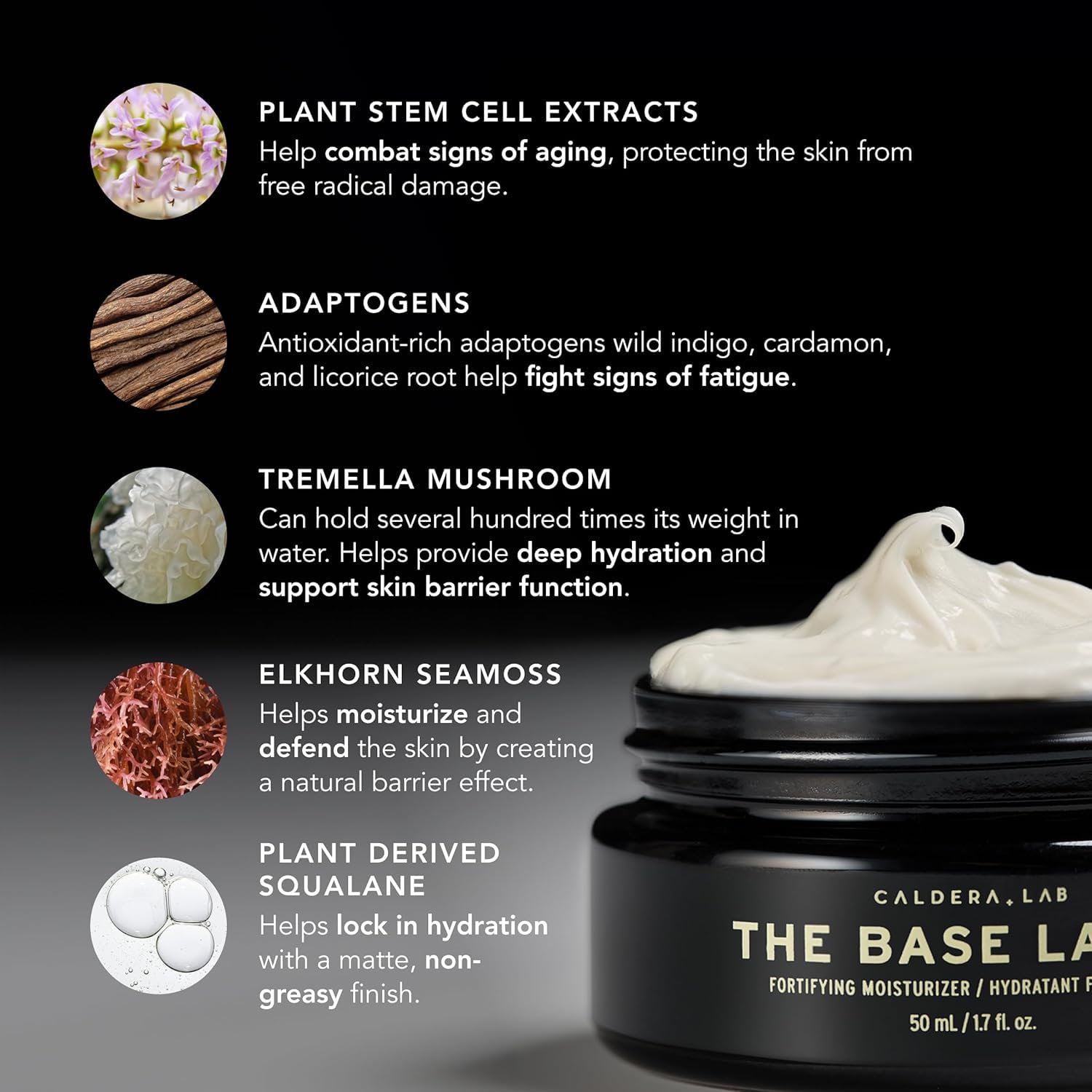 Caldera + Lab Régimen Rico textura ligera, absorción rápida sin dejar grasa.