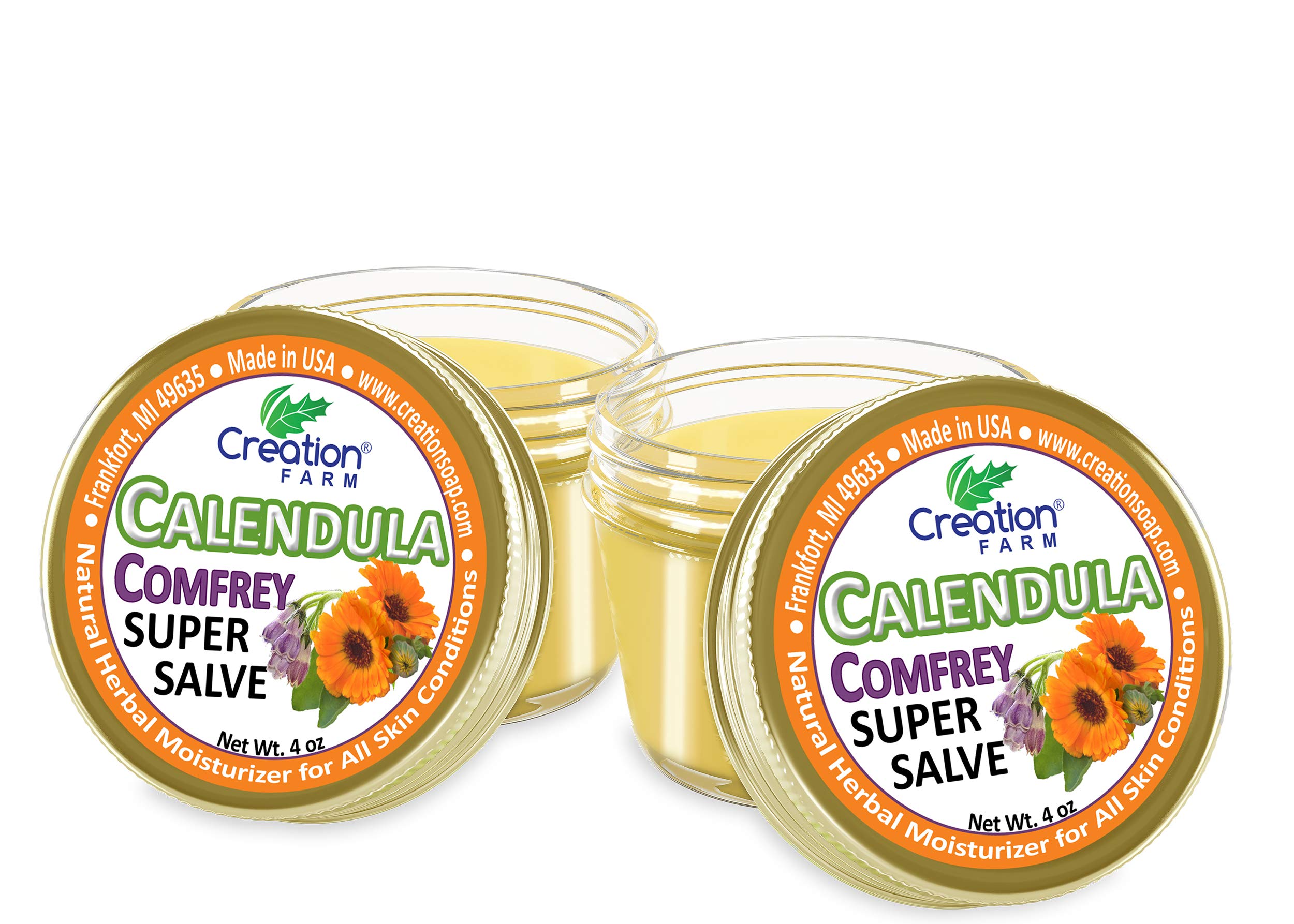 Proceso artesanal de Calendula Comfrey Salve, lote pequeño.