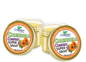 Proceso artesanal de Calendula Comfrey Salve, lote pequeño.