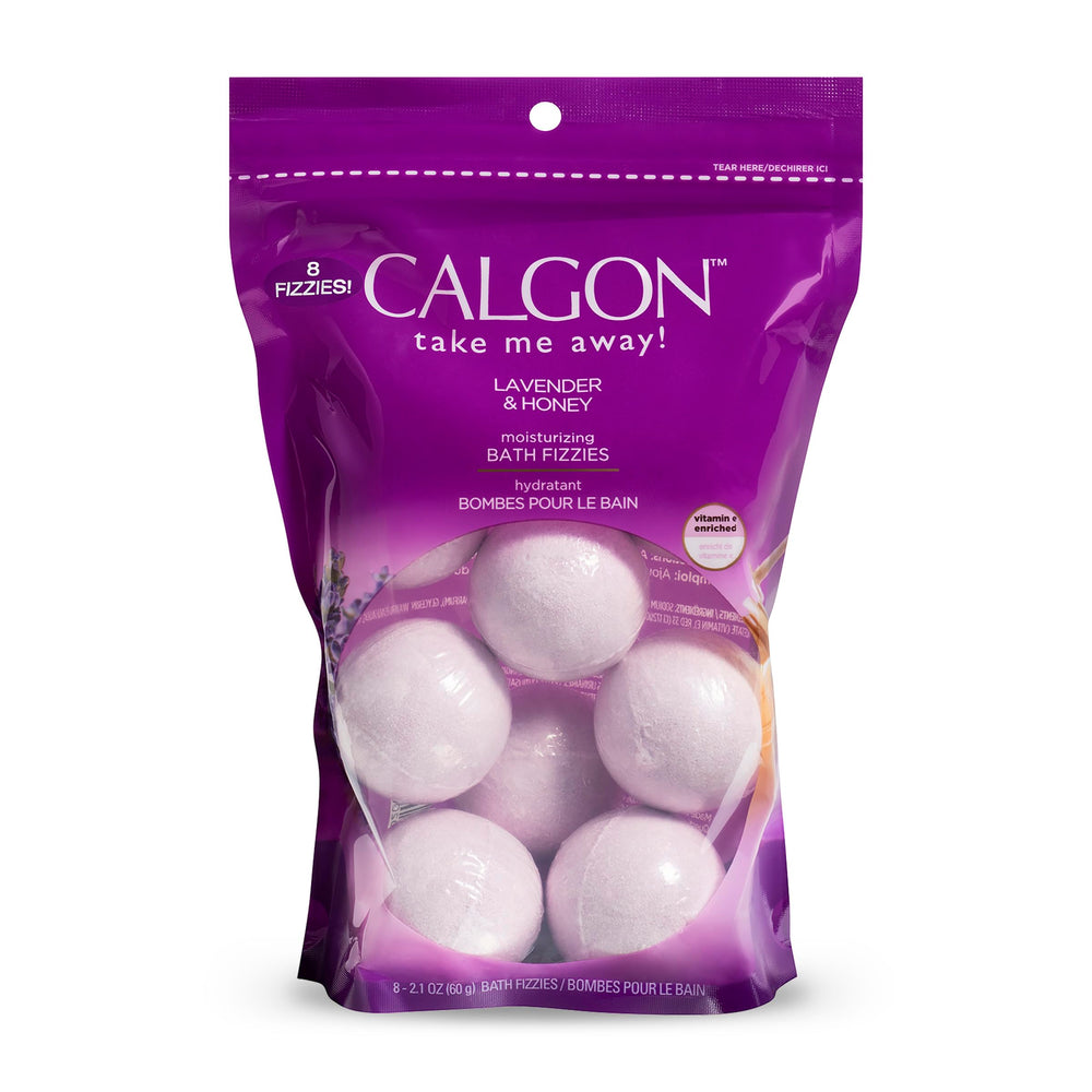 Calgon Bombas de Baño Lavanda Miel, frontal del envase, experiencia relajante