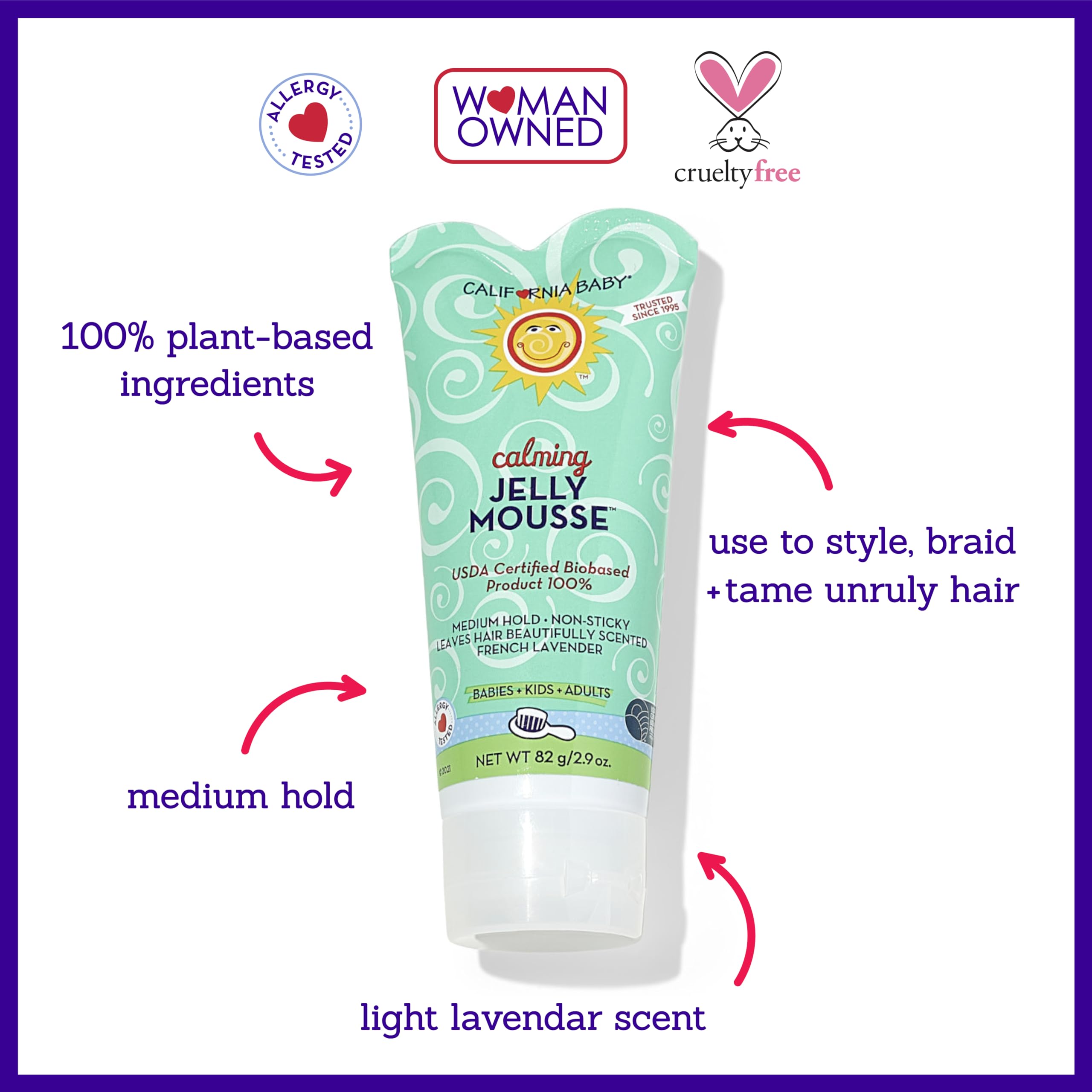 California Baby gel para cabello de niños, aplicación fácil para pelos rebeldes.