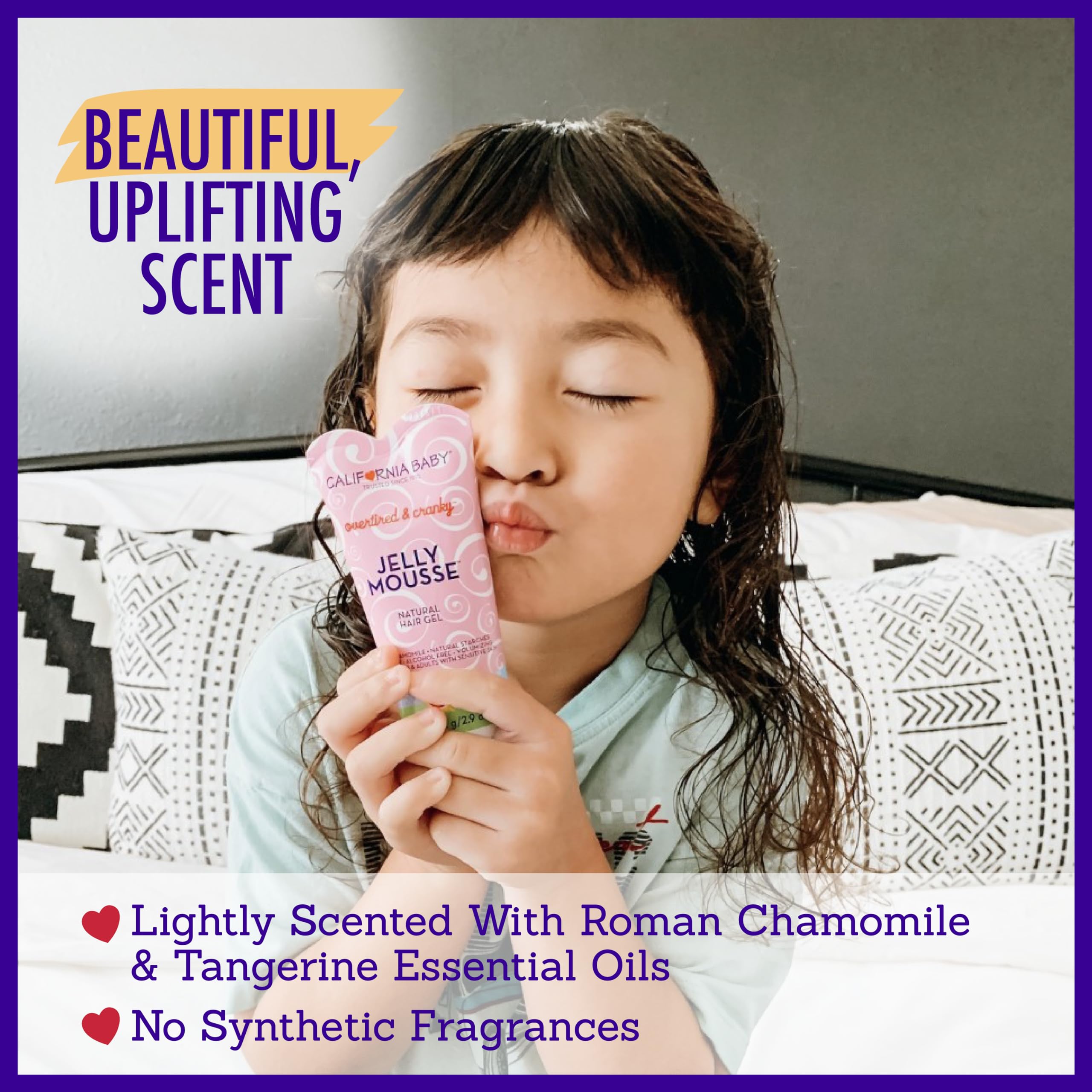 使用 diario del cabello infantil con California Baby gel suave