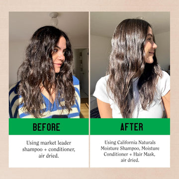 California Naturals Champú Hidratante protege el color y reduce el frizz.