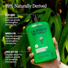 Duo de cuidado capilar California Naturals con dos productos en escena