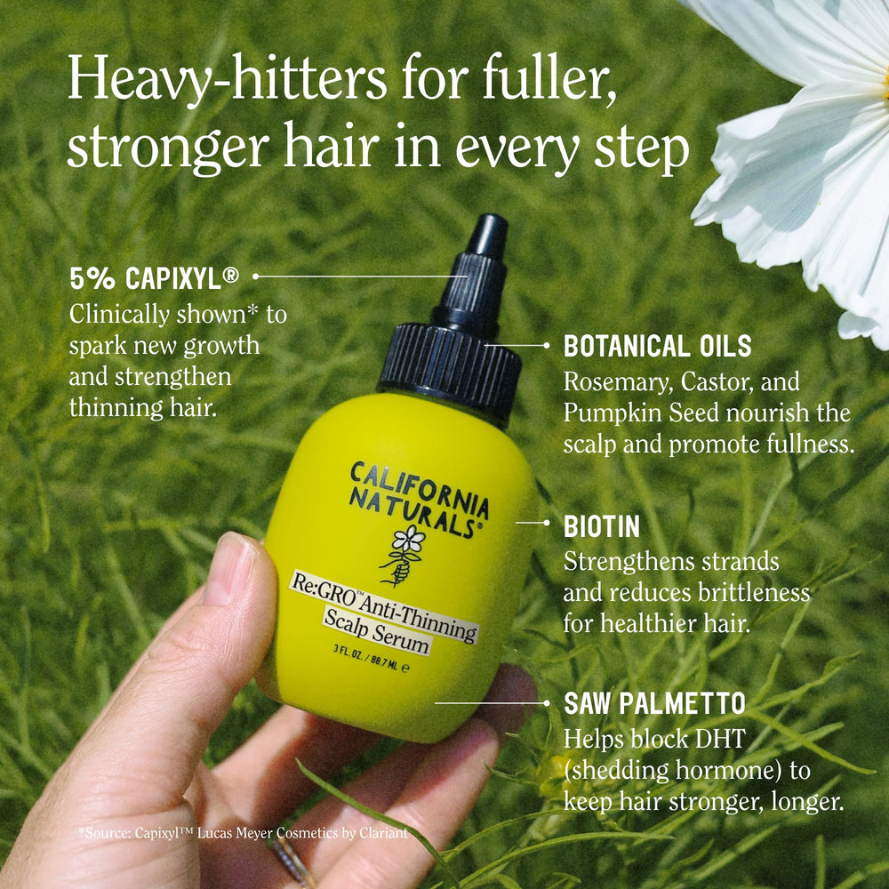 Cabello con más volumen tras usar Re:GRO Suero.