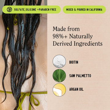 Aplicación de champú Re:GRO en cabello mojado, espuma suave y aromática