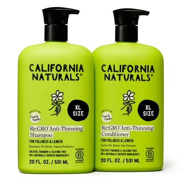 Re:GRO champú de California Naturals, botella frontal, estimula cuero cabelludo y cabello