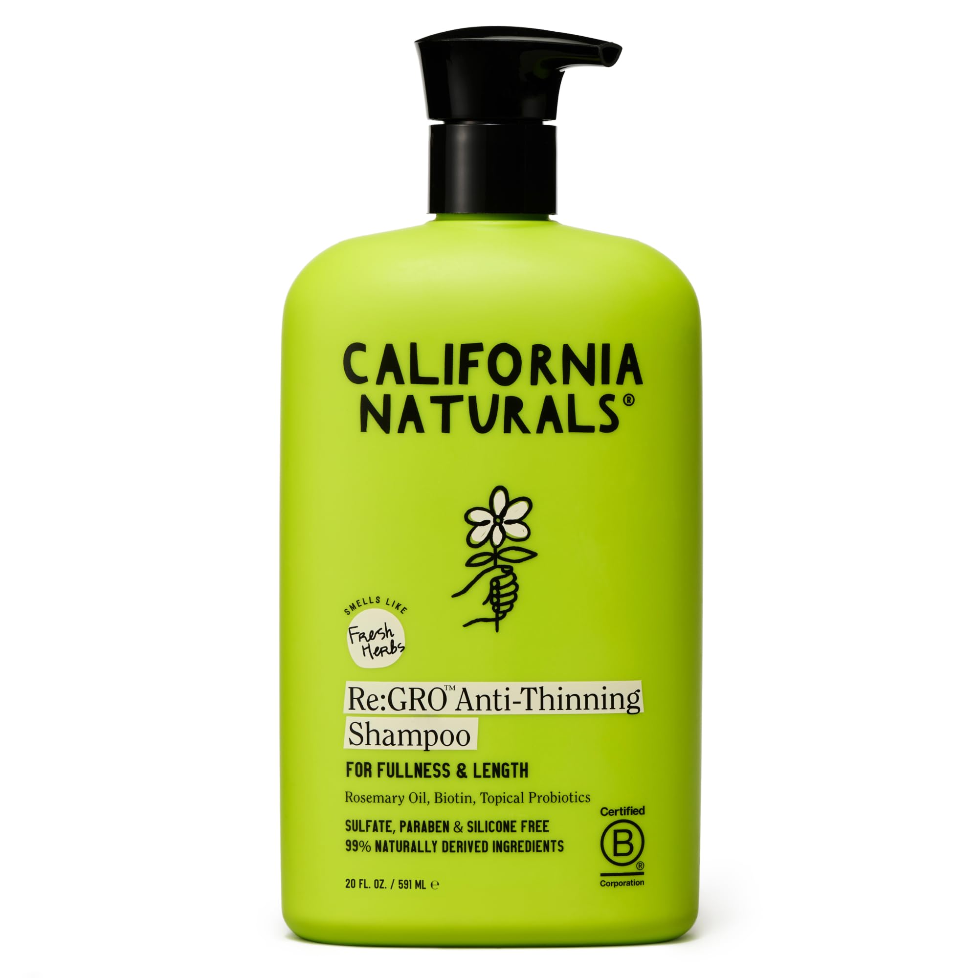 California Naturals Re:GRO Shampoo en botella, estimula el cuero cabelludo naturalmente