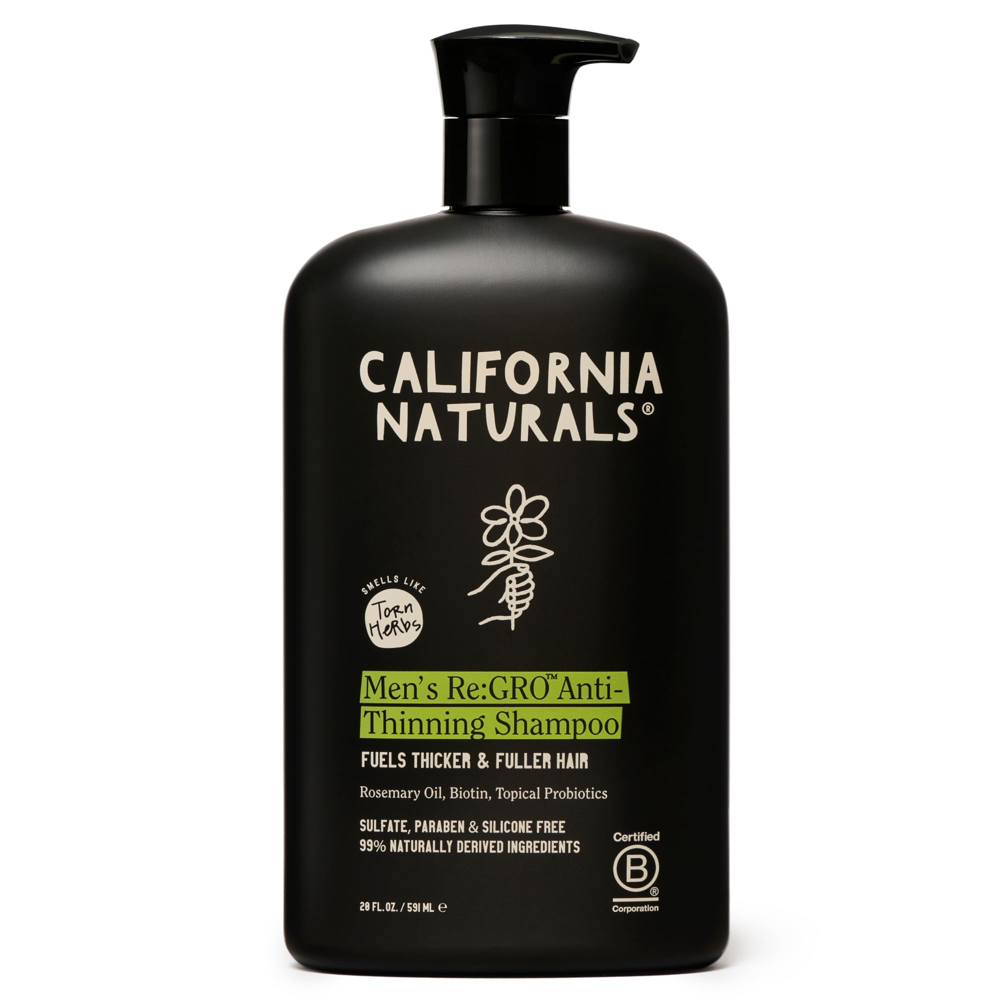 California Naturals Regro Shampoo botella: cuidado del cabello y cuero cabelludo.