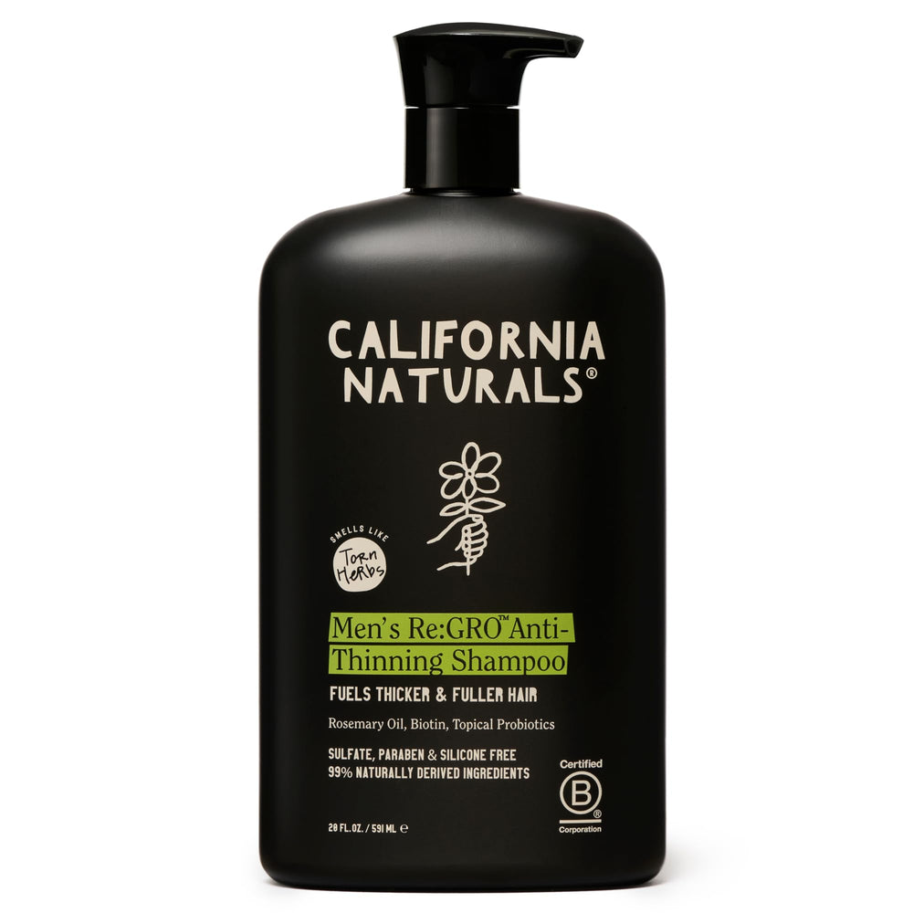 California Naturals Regro Shampoo botella: cuidado del cabello y cuero cabelludo.