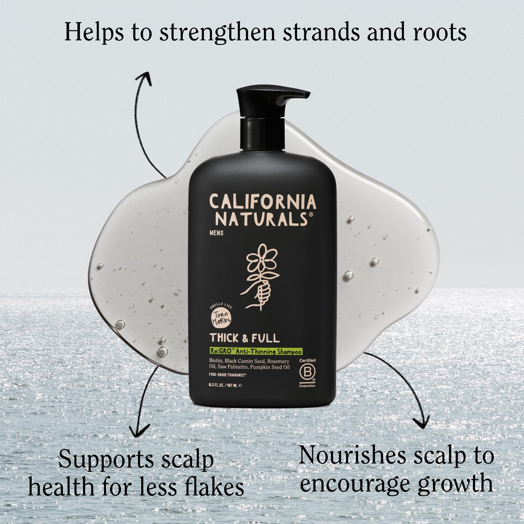California Naturals Regro Shampoo espuma: limpieza suave y estimulante.