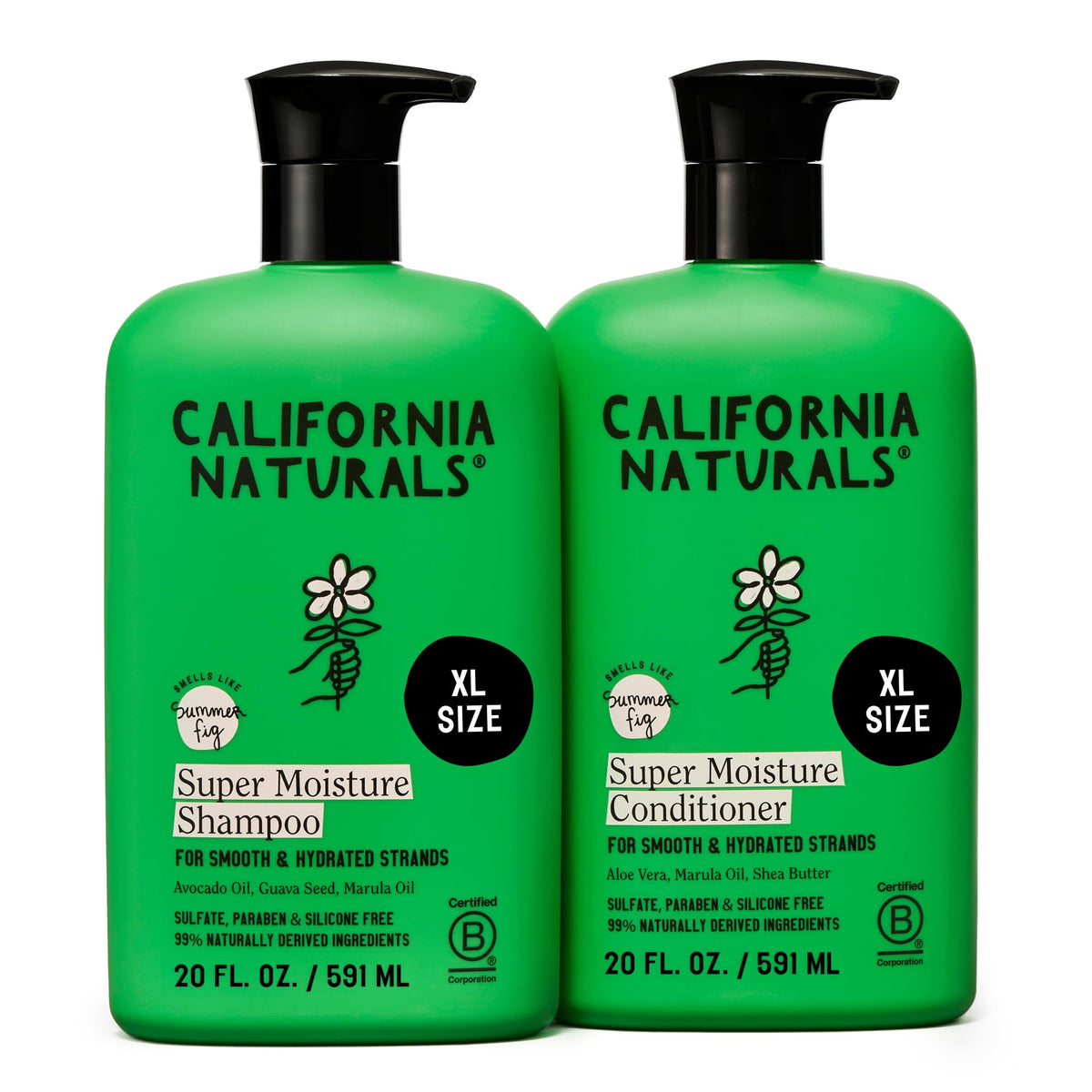 Shampoo California Naturals botella mostrando hidratación profunda para cabello seco