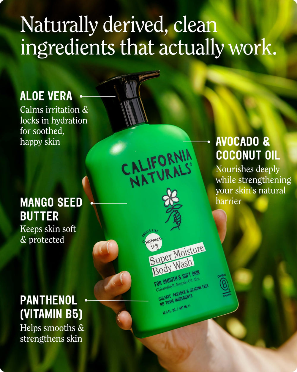 California Naturals Body Wash with aloe vera for soothing hydration.