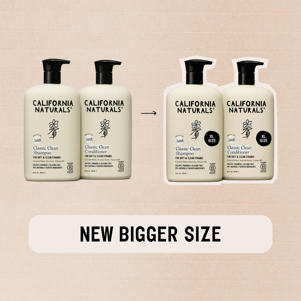 Texture cremeuse hydratante pour démêler et adoucir les cheveux avec California Naturals.