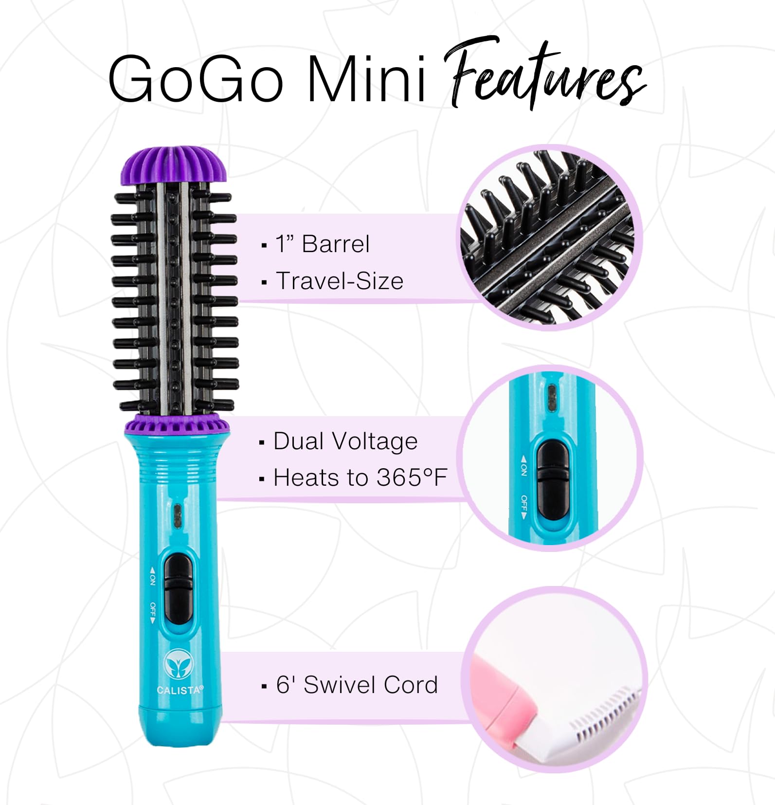 Calista GoGo Mini: diseño mini-portátil ideal para retoques diarios.