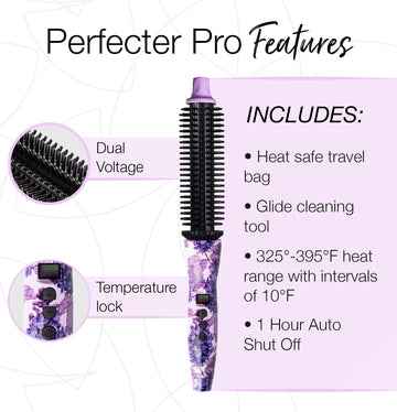 Calista Perfecter Pro mango ergonómico y cable giratorio para peinados fluidos.
