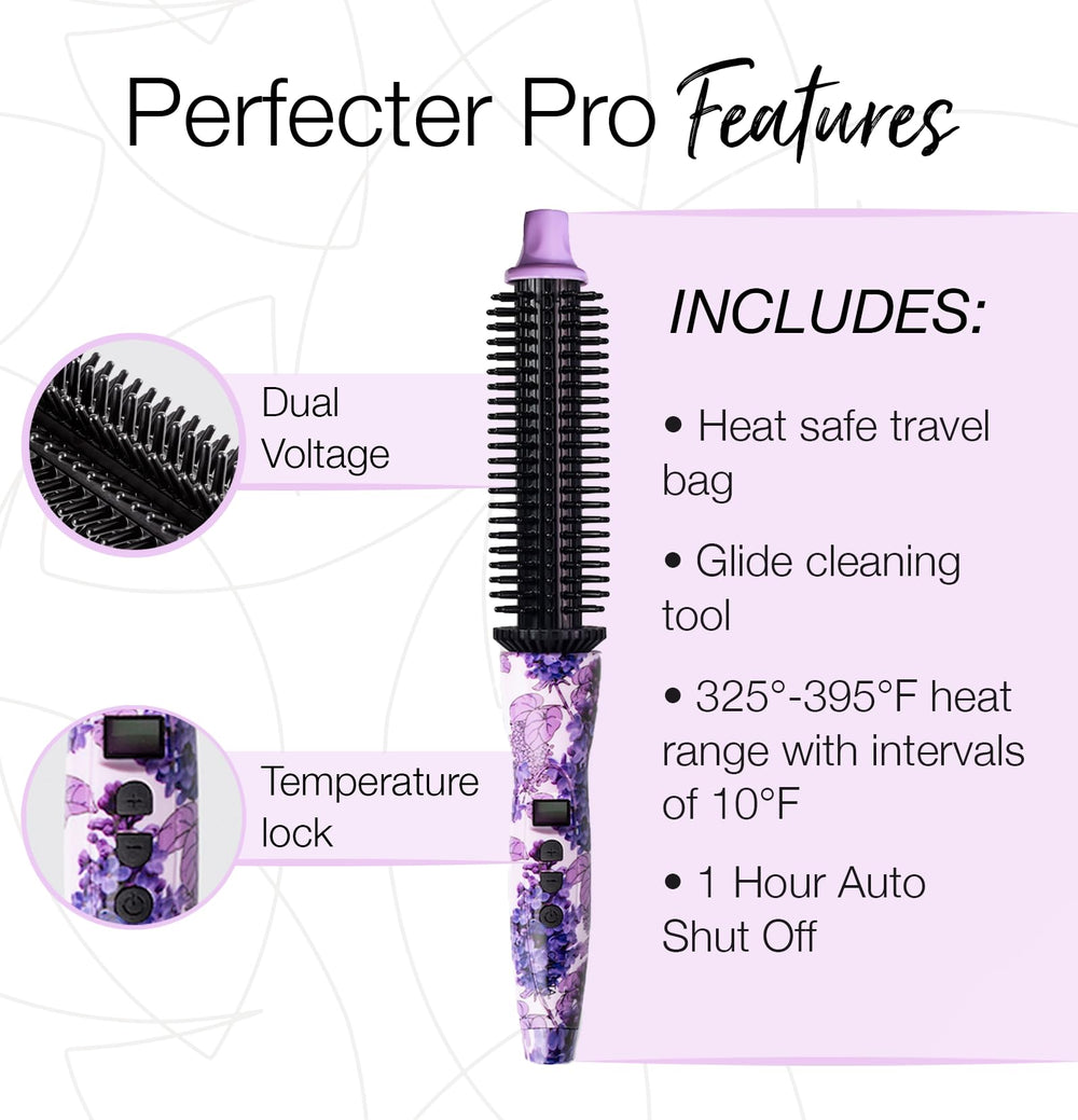 Calista Perfecter Pro mango ergonómico y cable giratorio para peinados fluidos.