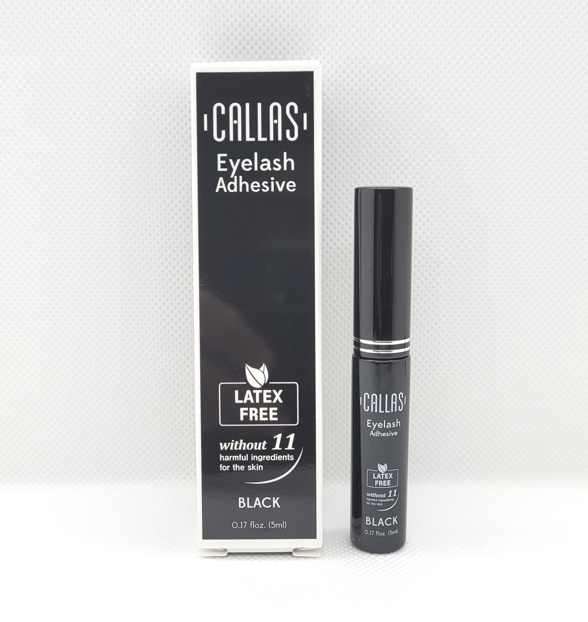Callas pegamento para pestañas sin látex, seguro para piel sensible.
