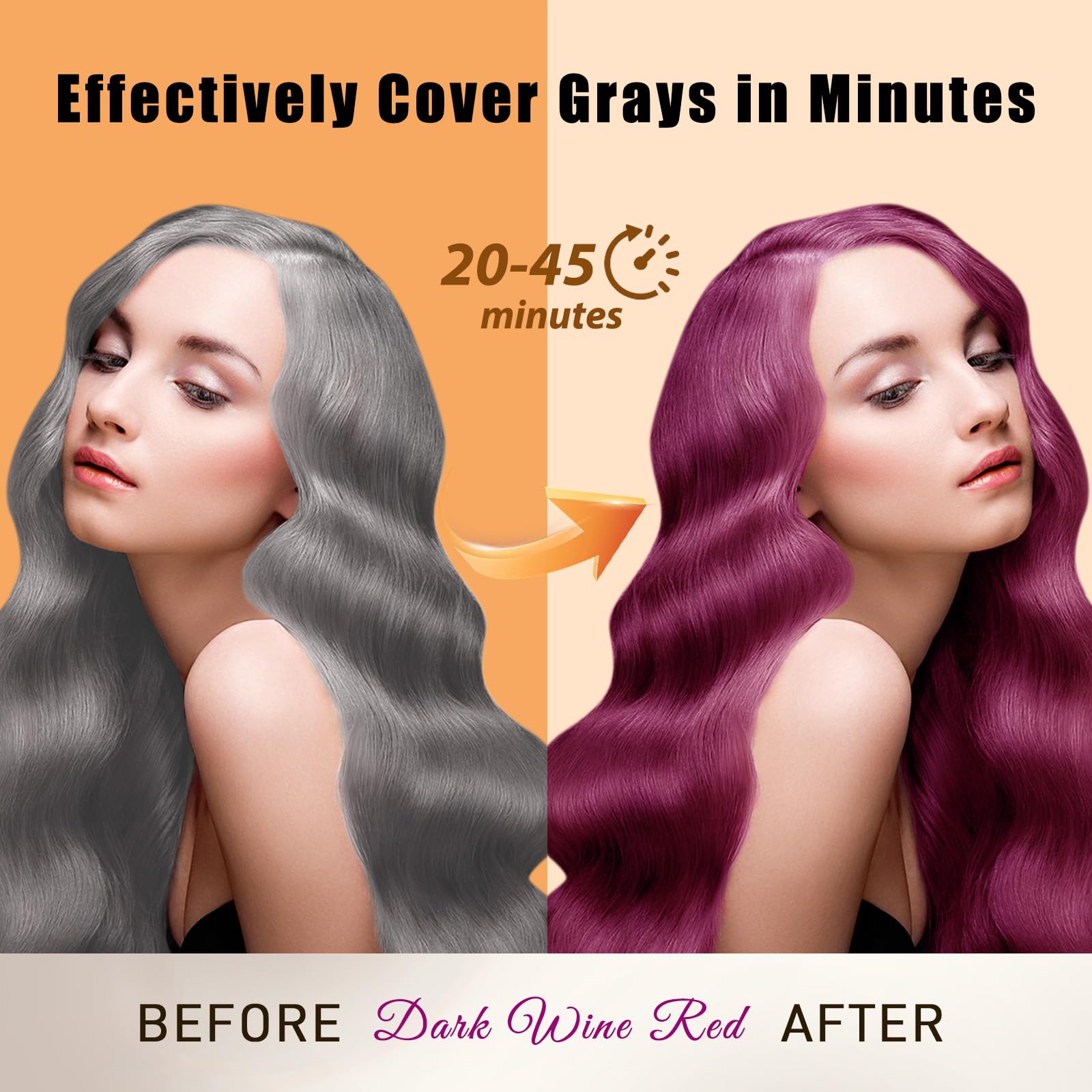 Callmynm Hair Dye Shampoo 3-in-1 gray coverage across hair types.